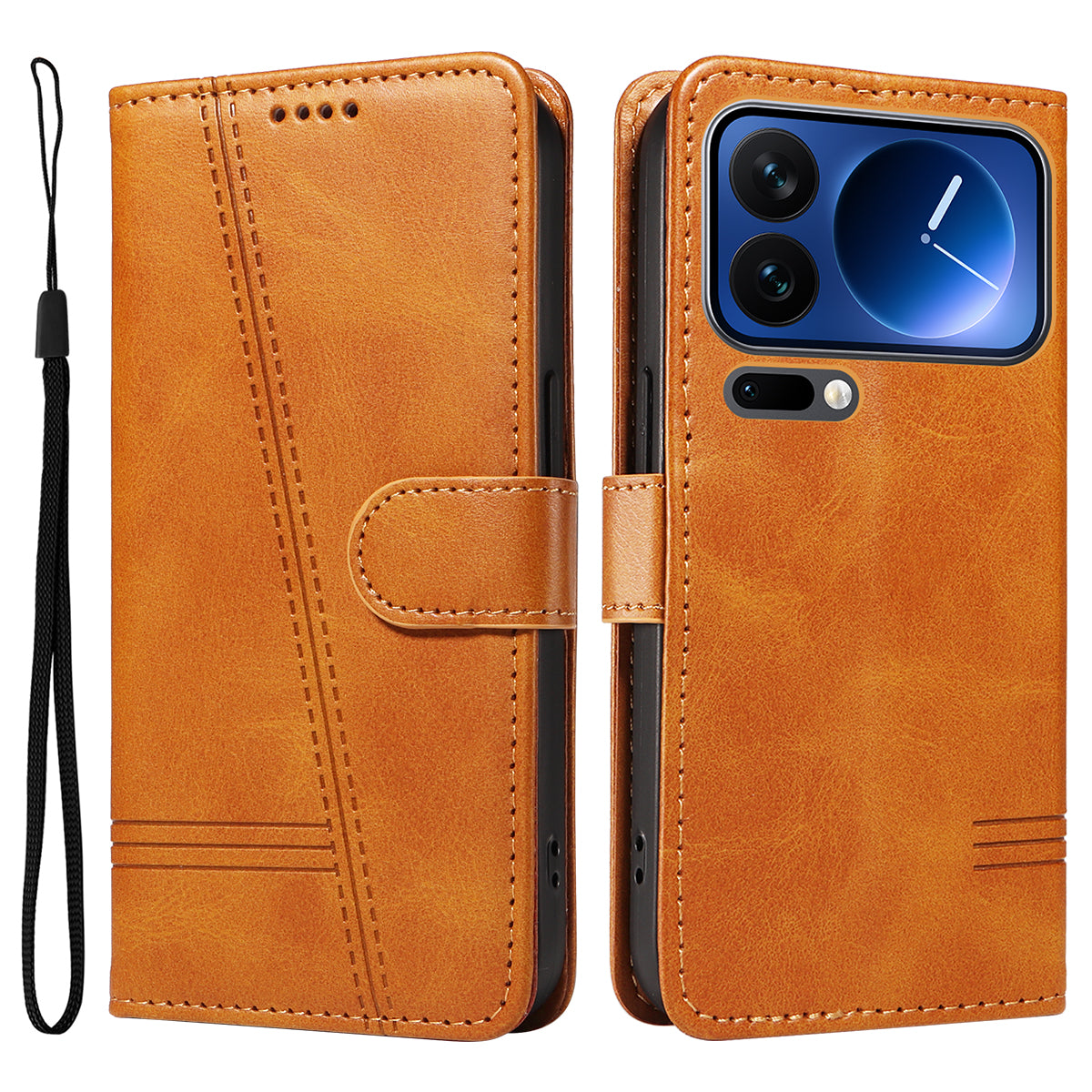 For Xiaomi 17 Pro Wallet Case T-Shape Lines Leather Phone Cover Stand