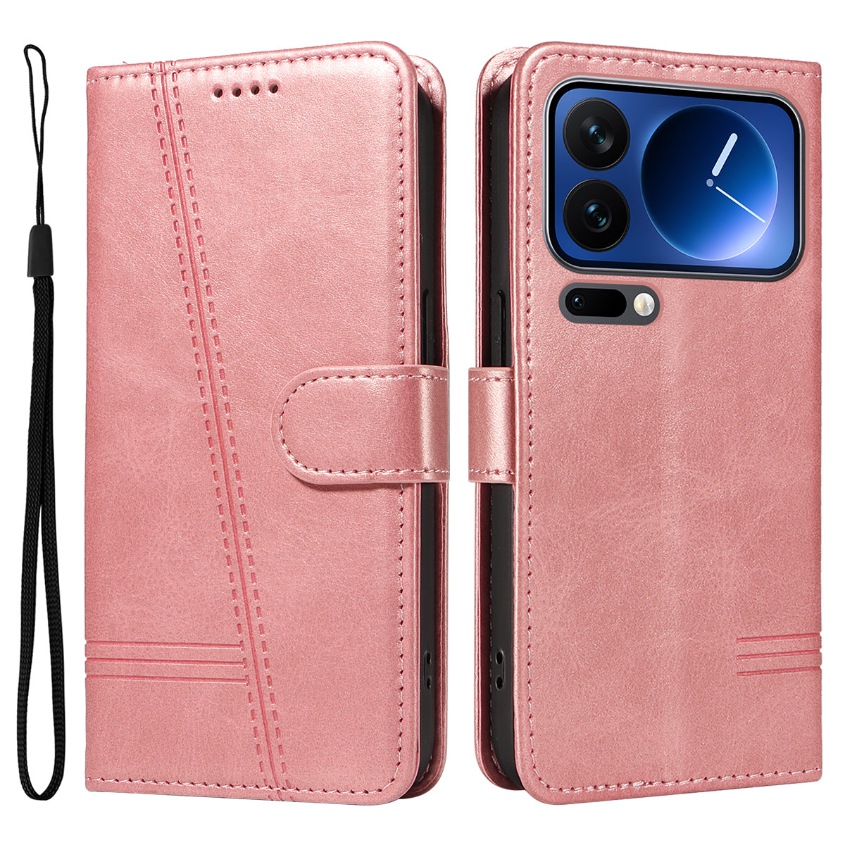 For Xiaomi 17 Pro Wallet Case T-Shape Lines Leather Phone Cover Stand