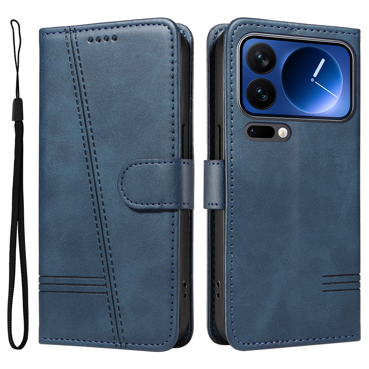 For Xiaomi 17 Pro Wallet Case T-Shape Lines Leather Phone Cover Stand