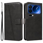 For Xiaomi 17 Pro Wallet Case T-Shape Lines Leather Phone Cover Stand