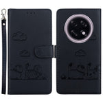 For Oppo F31 Pro+ 5G  /  A6 GT 5G Case RFID Blocking Kitten Pattern TPU + PU Leather Phone Cover with Wrist Strap