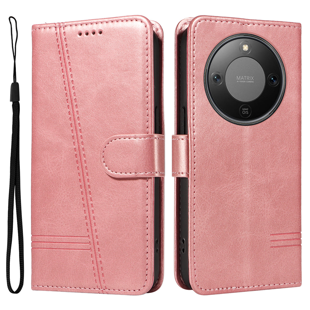 For Honor Magic8 Lite 5G / X9d 5G / X70 5G Wallet Case T-Shape Lines Leather Phone Cover Stand