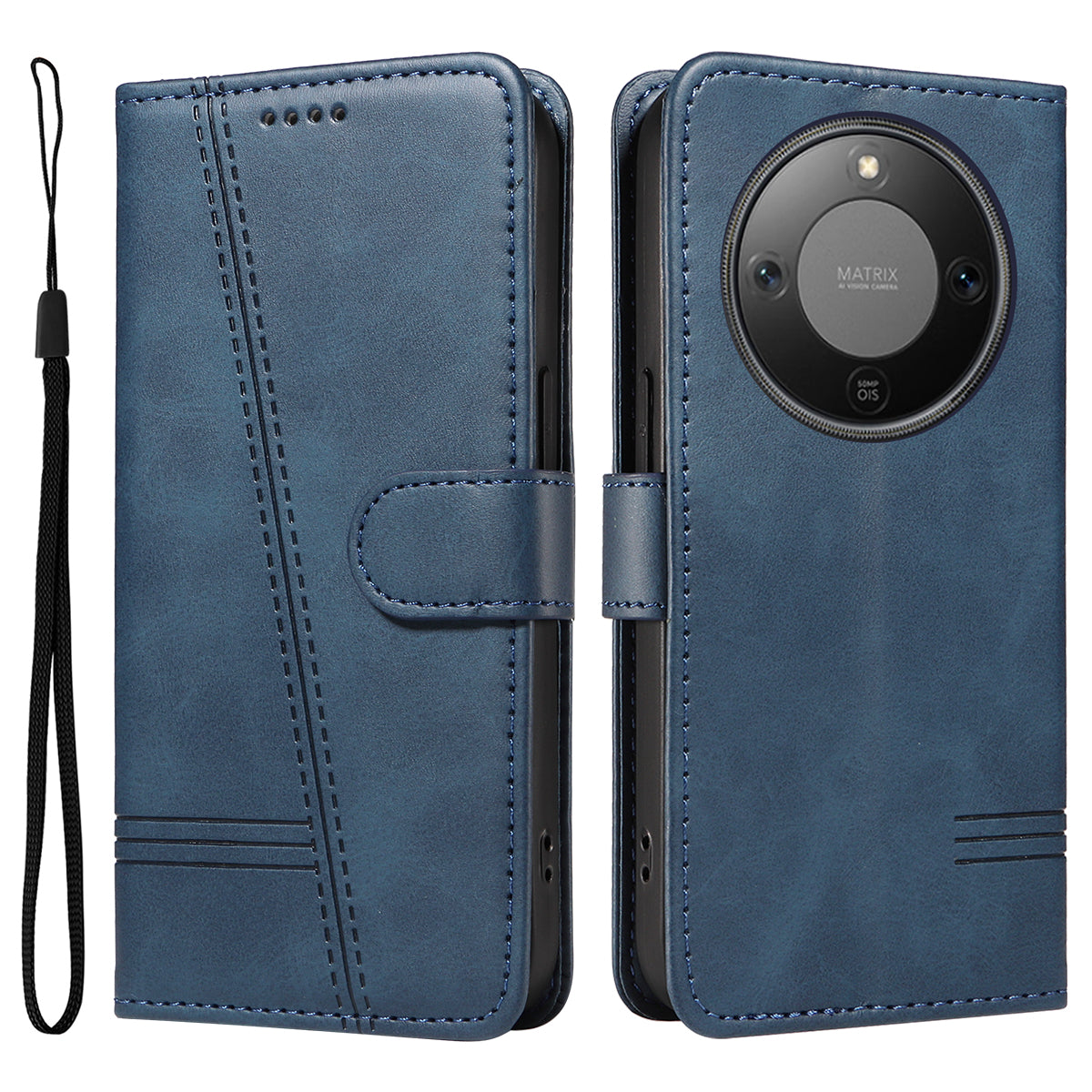 For Honor Magic8 Lite 5G / X9d 5G / X70 5G Wallet Case T-Shape Lines Leather Phone Cover Stand