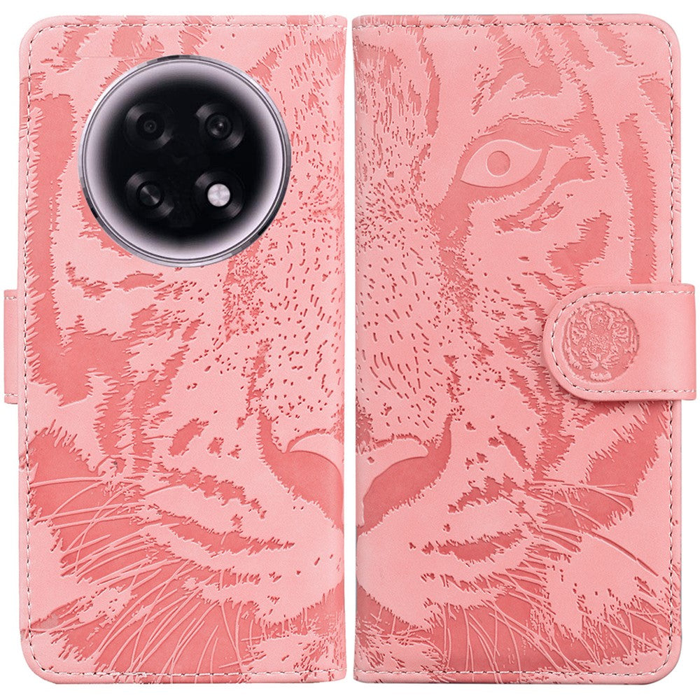 Oppo F31 Pro+ 5G / A6 GT 5G Skal Tiger Imprint Läder Plånboksfodral
