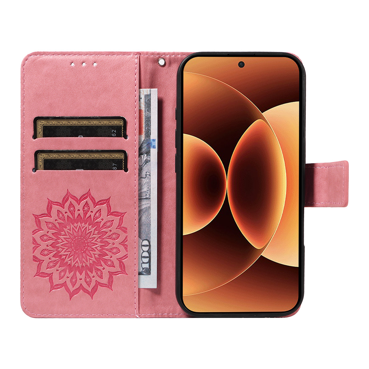 Xiaomi 17 Pro Max Läderplånboksfodral med solrostryck mobilfodral