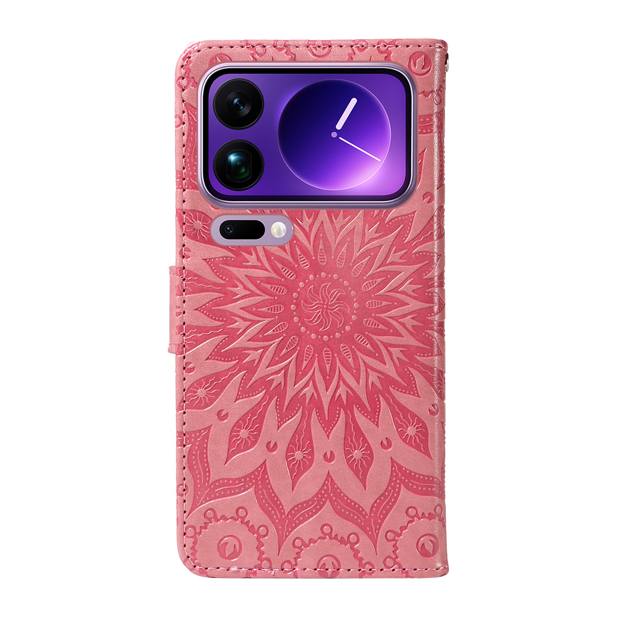 Xiaomi 17 Pro Max Läderplånboksfodral med solrostryck mobilfodral