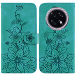 For Oppo F31 Pro+ 5G  /  A6 GT 5G Stand Case Lily Flower Imprint Leather Phone Cover with Wrist Strap