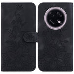 For Oppo F31 Pro+ 5G  /  A6 GT 5G Stand Case Lily Flower Imprint Leather Phone Cover with Wrist Strap