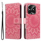Til Honor X5c Plus 4G Læderpung Etui Solsikke-Præget Telefoncover