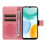 Til Honor X5c Plus 4G Læderpung Etui Solsikke-Præget Telefoncover