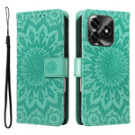 Til Honor X5c Plus 4G Læderpung Etui Solsikke-Præget Telefoncover