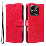 Til Honor X5c Plus 4G Læderpung Etui Solsikke-Præget Telefoncover