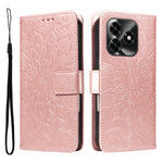 Til Honor X5c Plus 4G Læderpung Etui Solsikke-Præget Telefoncover