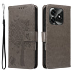 For Honor X5c Plus 4G Phone Case with Stand Cat Tree Pattern Leather Wallet Mobile Cover