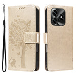 For Honor X5c Plus 4G Phone Case with Stand Cat Tree Pattern Leather Wallet Mobile Cover