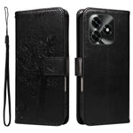 For Honor X5c Plus 4G Phone Case with Stand Cat Tree Pattern Leather Wallet Mobile Cover