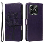 For Honor X5c Plus 4G Phone Case with Stand Cat Tree Pattern Leather Wallet Mobile Cover