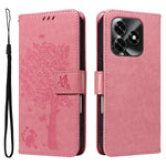 For Honor X5c Plus 4G Phone Case with Stand Cat Tree Pattern Leather Wallet Mobile Cover
