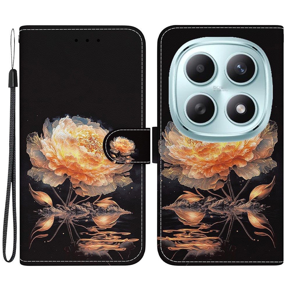 For Xiaomi Poco M8 5G / Redmi Note 15 5G (Global) Wallet Phone Case Anti-Drop Pattern Printing Leather Flip Cover with Strap