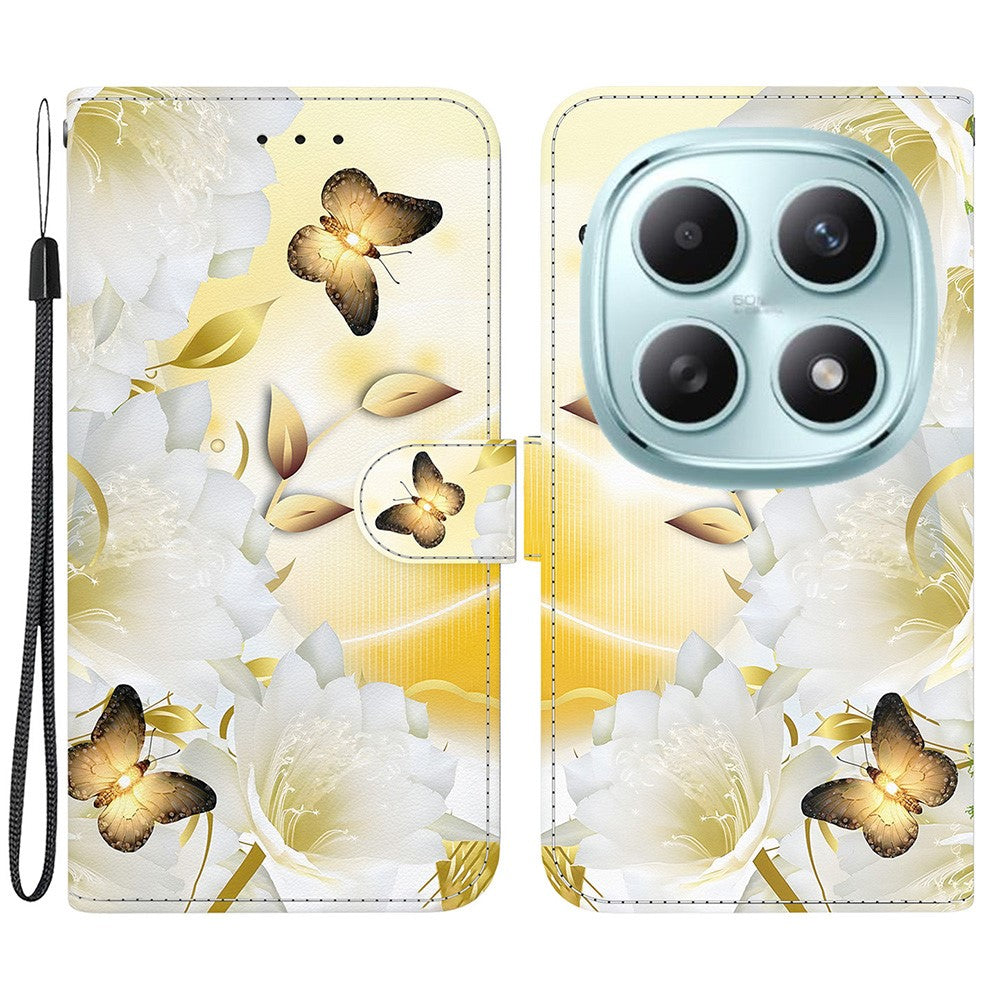 For Xiaomi Poco M8 5G / Redmi Note 15 5G (Global) Wallet Phone Case Anti-Drop Pattern Printing Leather Flip Cover with Strap