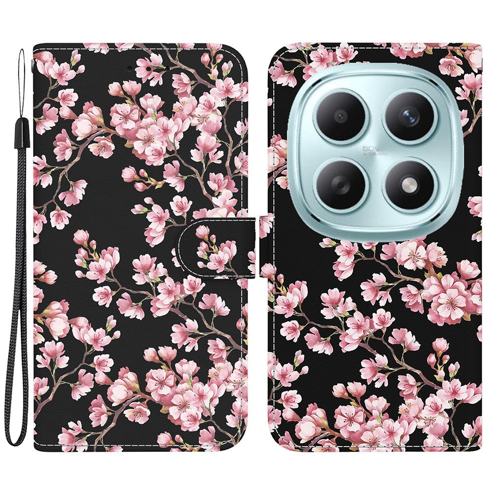 For Xiaomi Poco M8 5G / Redmi Note 15 5G (Global) Wallet Phone Case Anti-Drop Pattern Printing Leather Flip Cover with Strap