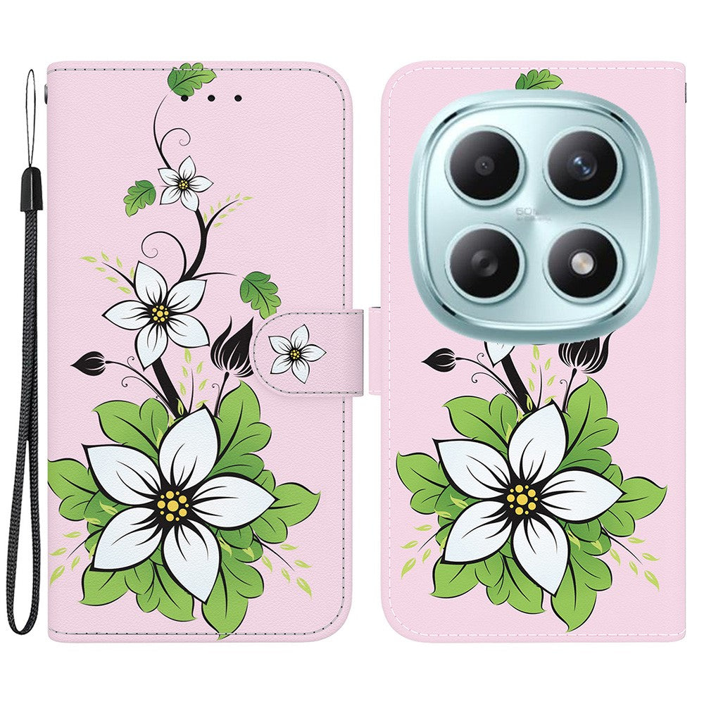 For Xiaomi Poco M8 5G / Redmi Note 15 5G (Global) Wallet Phone Case Anti-Drop Pattern Printing Leather Flip Cover with Strap