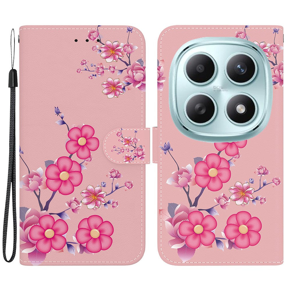 For Xiaomi Poco M8 5G / Redmi Note 15 5G (Global) Wallet Phone Case Anti-Drop Pattern Printing Leather Flip Cover with Strap
