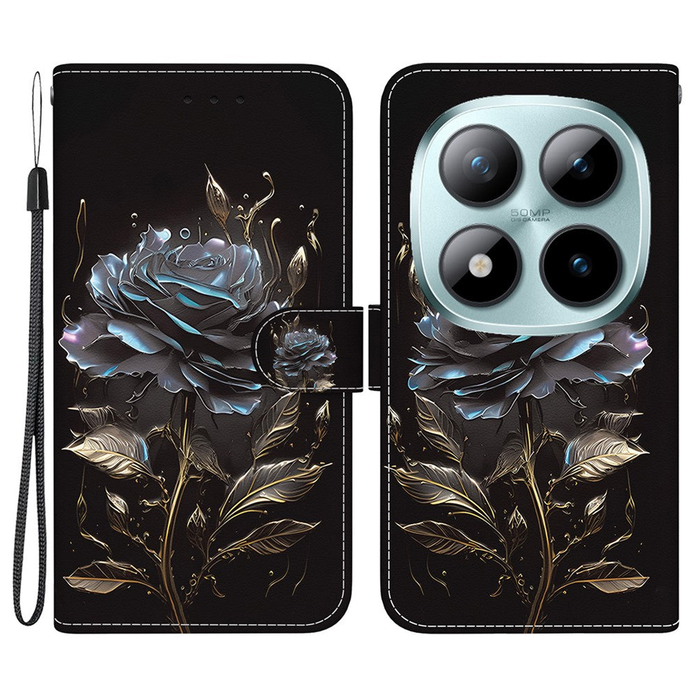 For Xiaomi Redmi Note 15 Pro 5G (Global) Wallet Phone Case Pattern Printing Leather Flip Cover with Strap