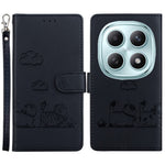 For Xiaomi Poco M8 5G / Redmi Note 15 5G (Global) Case RFID Blocking Kitten Pattern TPU + PU Leather Phone Cover with Wrist Strap
