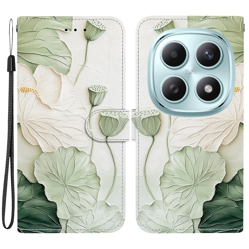 For Xiaomi Poco M8 5G / Redmi Note 15 5G (Global) Wallet Case Pattern Printing Leather Stand Phone Cover with Strap