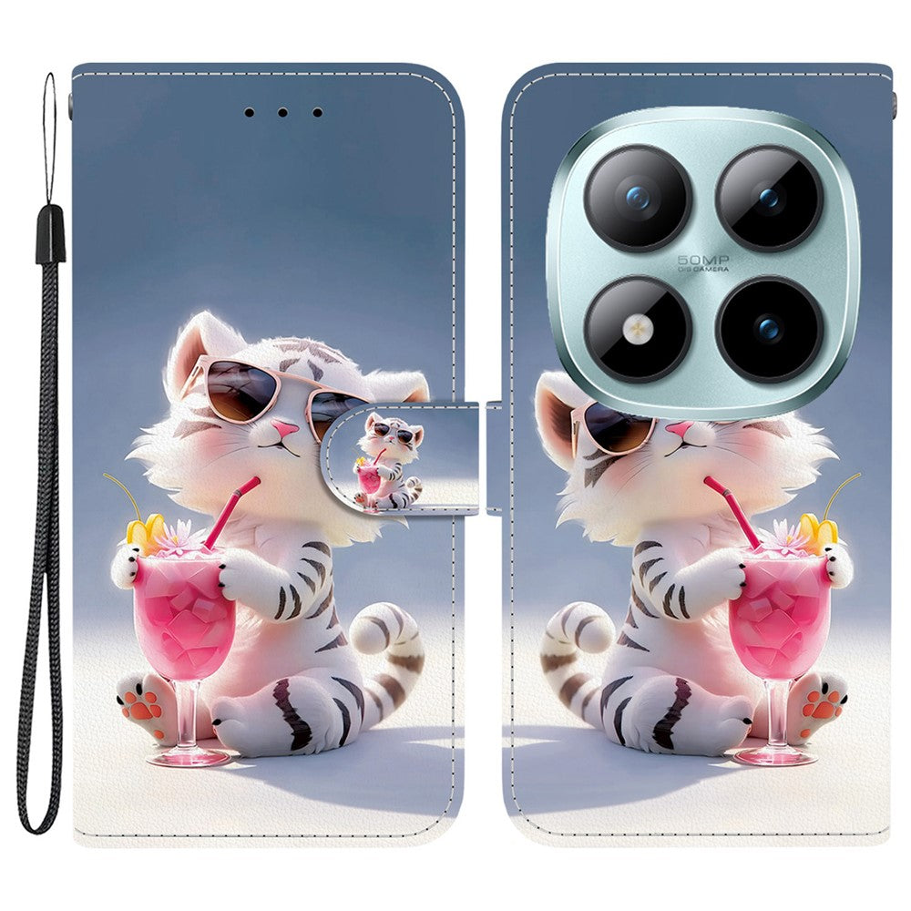 Xiaomi Redmi Note 15 Pro 5G (Global) Fodral Mönstertryck Läder Flip Plånboksfodral med Snodd