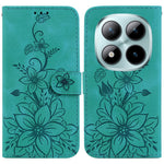 For Xiaomi Redmi Note 15 Pro 5G (Global) Stand Case Lily Flower Imprint Leather Phone Cover with Wrist Strap