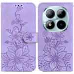 For Xiaomi Redmi Note 15 Pro 5G (Global) Stand Case Lily Flower Imprint Leather Phone Cover with Wrist Strap