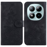 For Xiaomi Redmi Note 15 Pro 5G (Global) Stand Case Lily Flower Imprint Leather Phone Cover with Wrist Strap