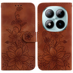 For Xiaomi Redmi Note 15 Pro 5G (Global) Stand Case Lily Flower Imprint Leather Phone Cover with Wrist Strap