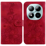 For Xiaomi Redmi Note 15 Pro 5G (Global) Stand Case Lily Flower Imprint Leather Phone Cover with Wrist Strap