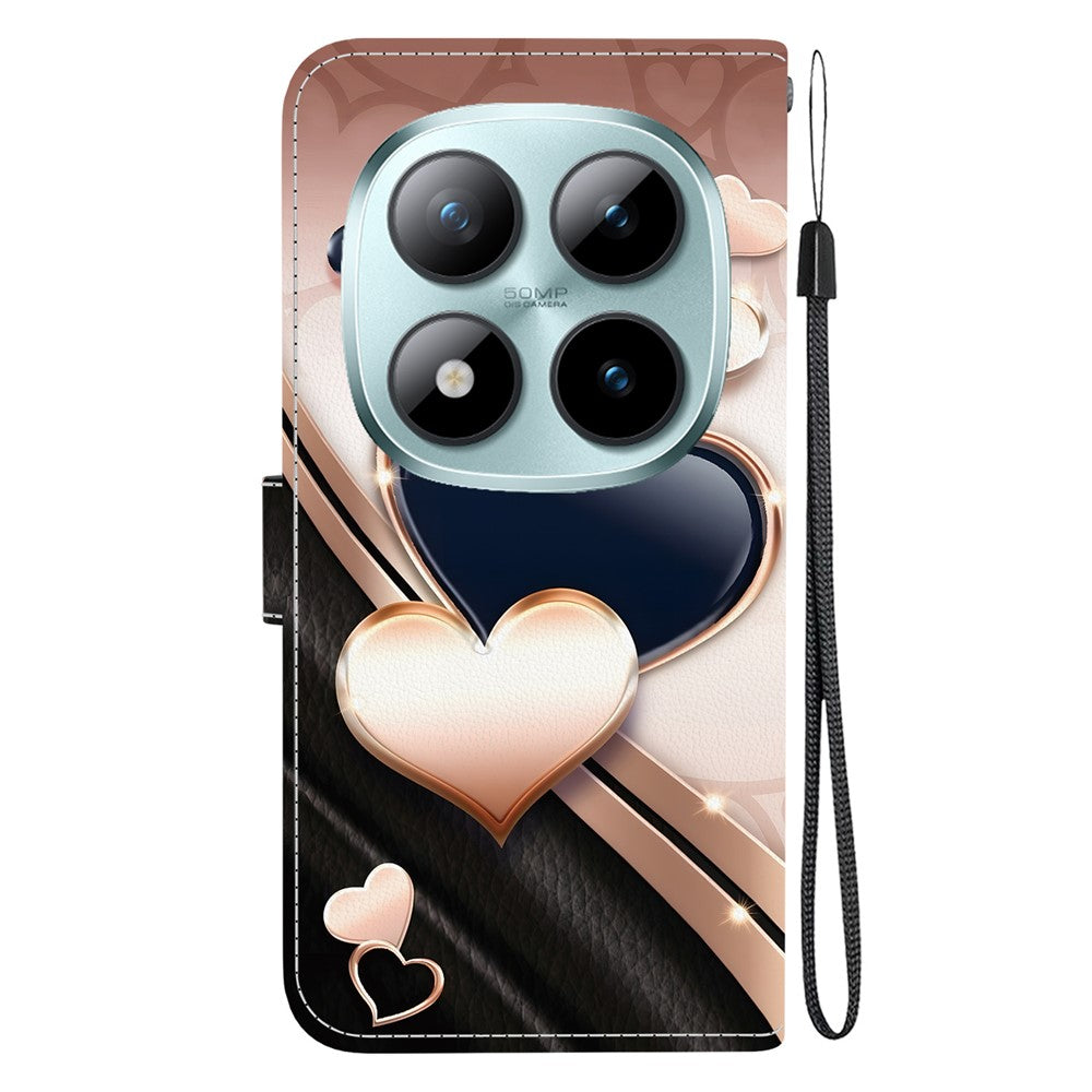 For Xiaomi Redmi Note 15 Pro 5G (Global) Leather Case Stand Wallet Pattern Printing Phone Cover with Wrist Strap