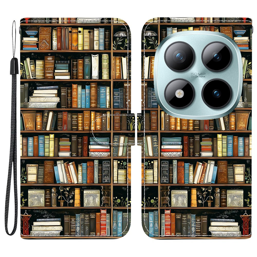 For Xiaomi Redmi Note 15 Pro 5G (Global) Leather Case Stand Wallet Pattern Printing Phone Cover with Wrist Strap