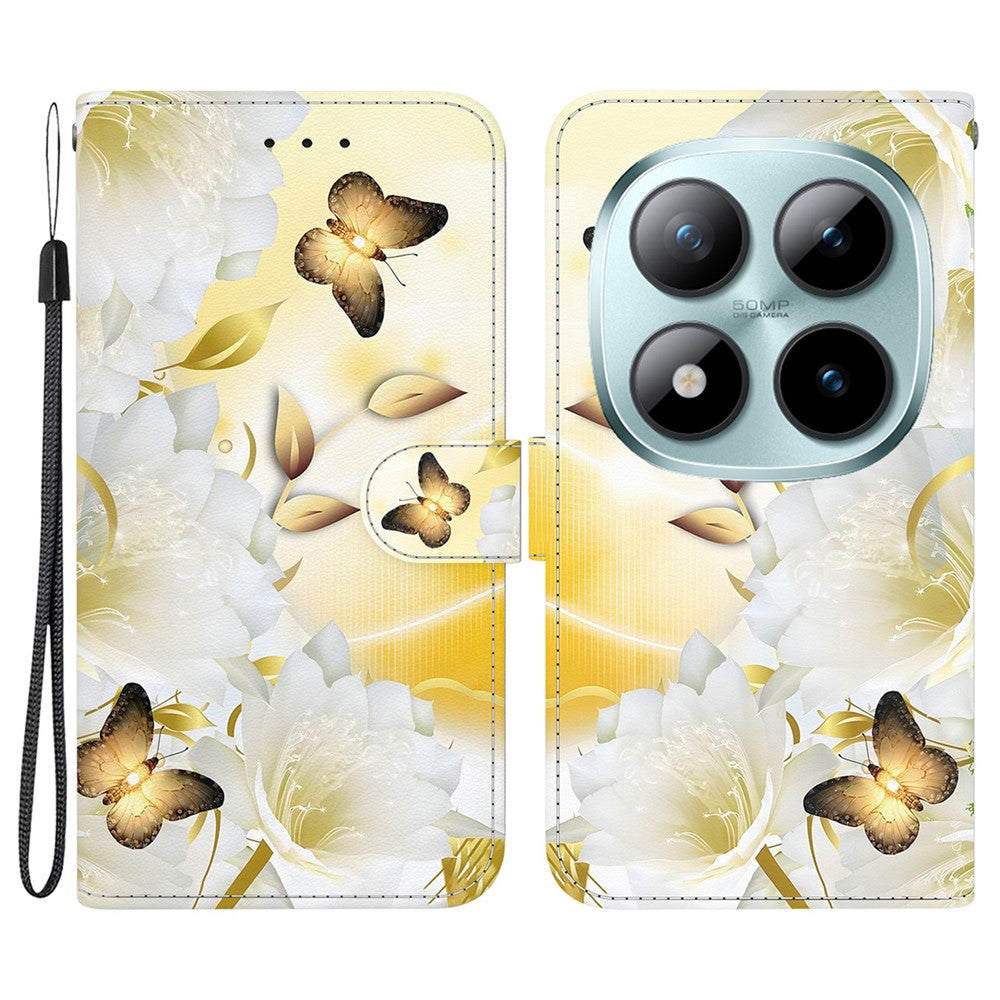 For Xiaomi Poco M8 Pro 5G / Redmi Note 15 Pro+ 5G (Global) Wallet Phone Case Anti-Drop Pattern Printing Leather Flip Cover with Strap