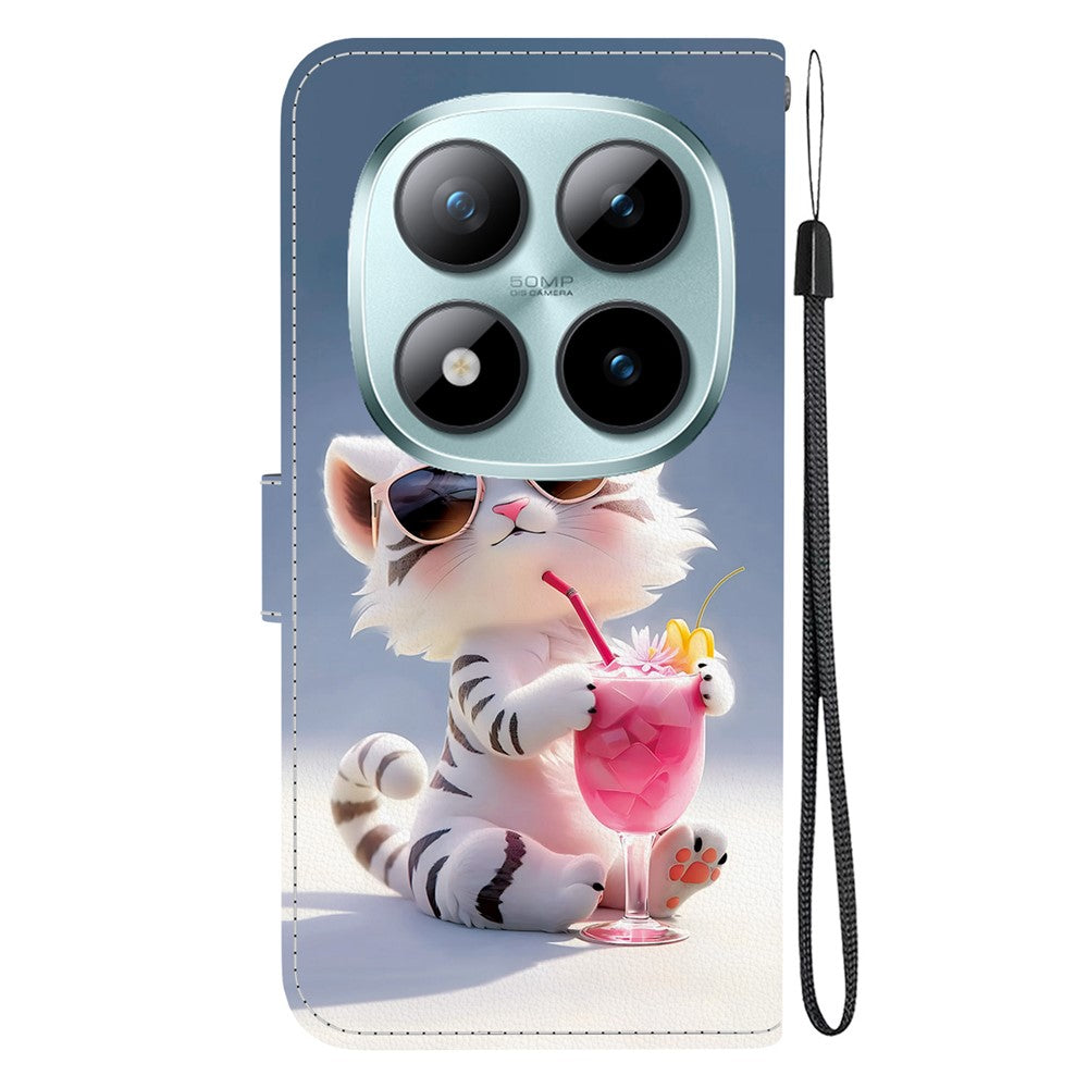 For Xiaomi Poco M8 Pro 5G / Redmi Note 15 Pro+ 5G (Global) Case Pattern Printing Leather Flip Wallet Phone Cover with Lanyard