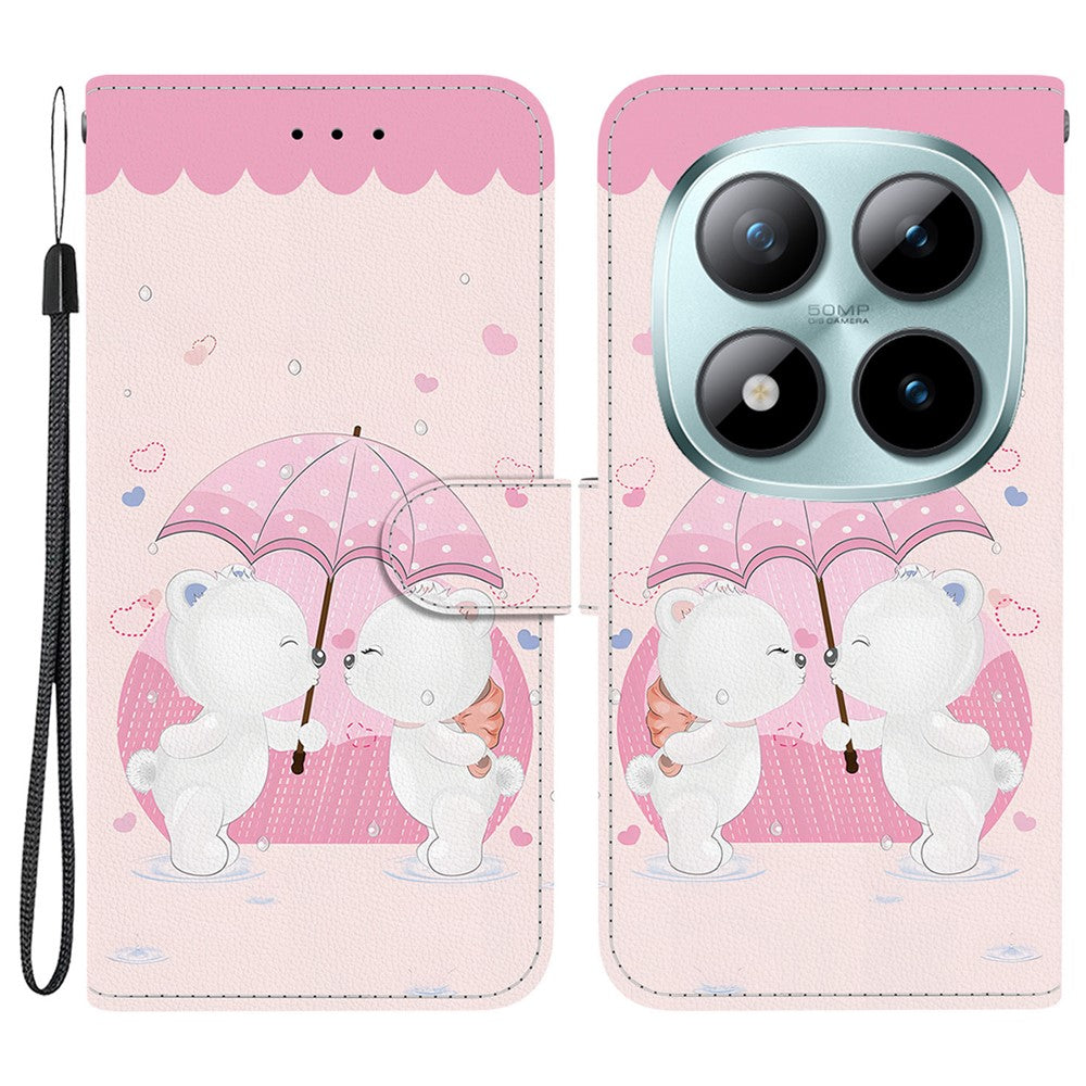 For Xiaomi Poco M8 Pro 5G / Redmi Note 15 Pro+ 5G (Global) Case Pattern Printing Leather Flip Wallet Phone Cover with Lanyard