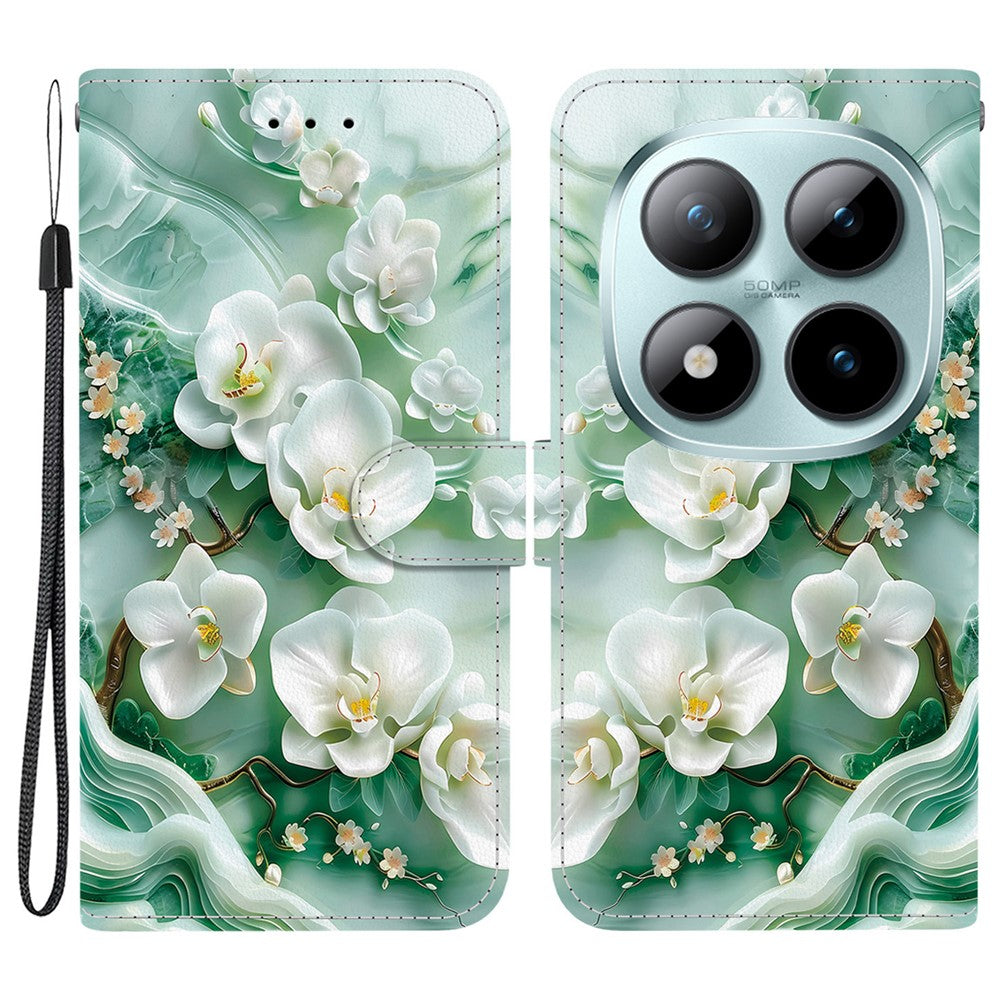 For Xiaomi Poco M8 Pro 5G / Redmi Note 15 Pro+ 5G (Global) Case Pattern Printing Leather Flip Wallet Phone Cover with Lanyard