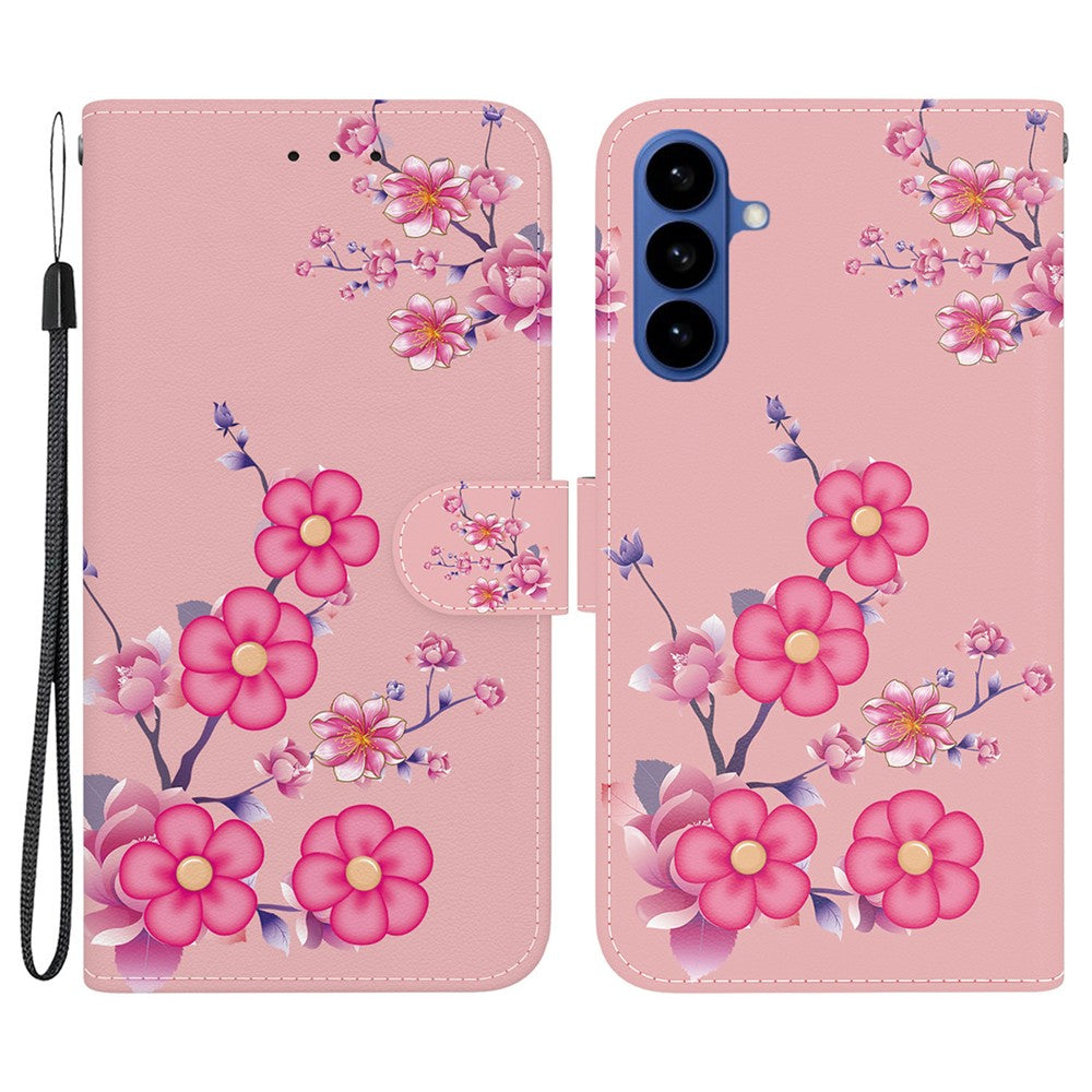 Samsung Galaxy S26 Plånboksfodral med fallskyddande mönster i läder med rem