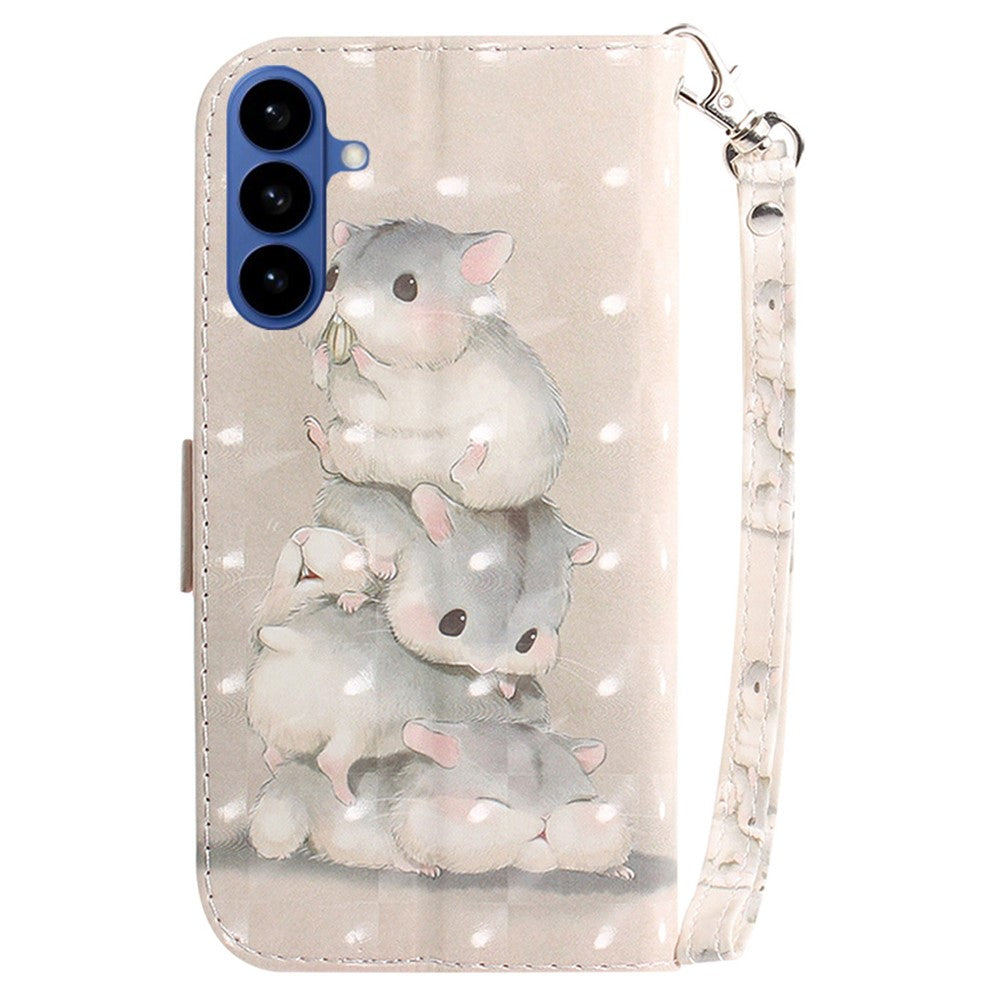 For Samsung Galaxy S26 Case Pattern Printing Leather Wallet Phone Cover with Wrist Strap