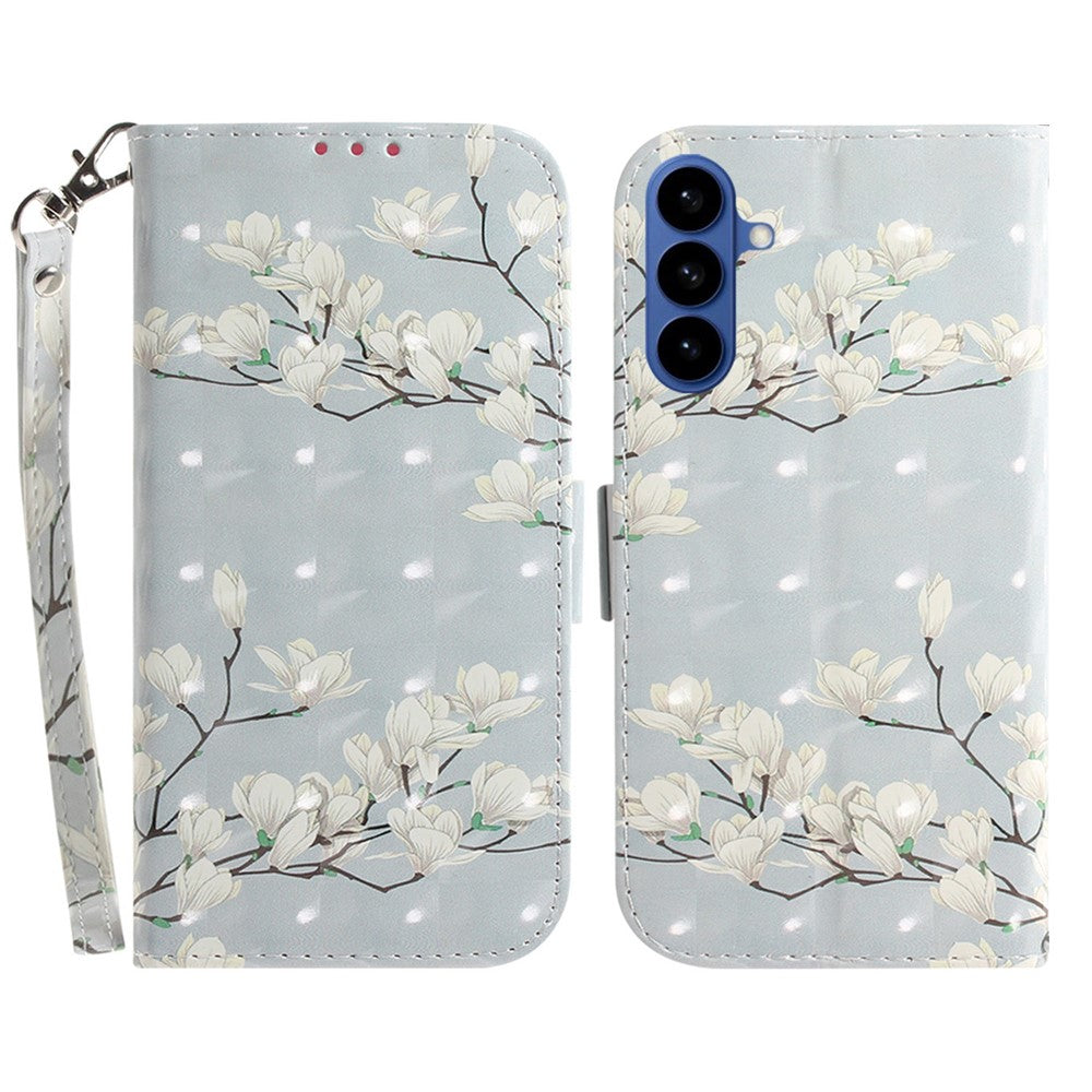 For Samsung Galaxy S26 Case Pattern Printing Leather Wallet Phone Cover with Wrist Strap