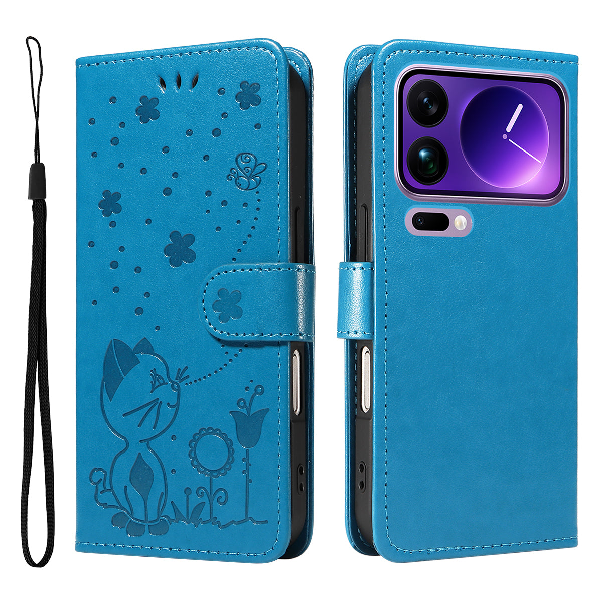 For Xiaomi 17 Pro Max Leather Wallet Case Cat Bee Pattern Phone Cover Stand