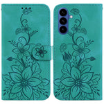 Stativcover i læder med Lily Flower-print og håndledsrem til Samsung Galaxy S26
