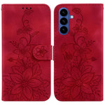 Stativcover i læder med Lily Flower-print og håndledsrem til Samsung Galaxy S26