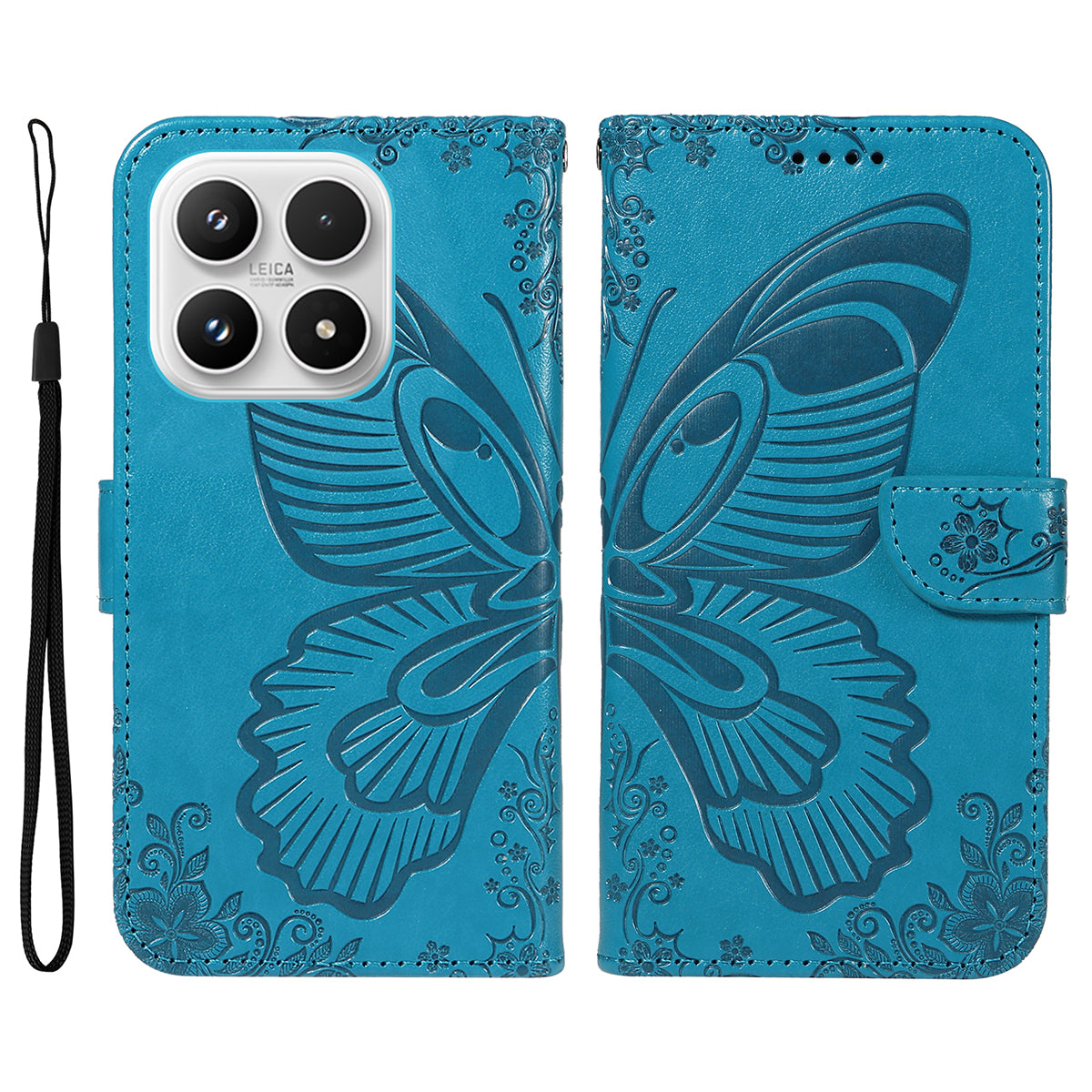 For Xiaomi 17 Case Butterfly Pattern PU Leather Folio Flip Phone Cover