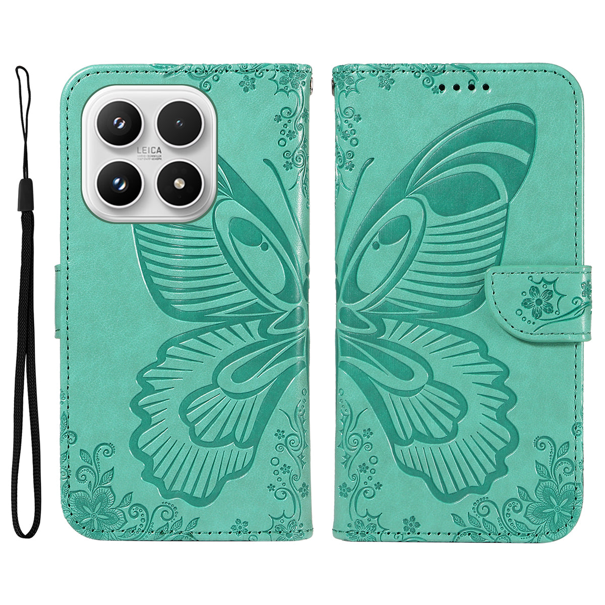 For Xiaomi 17 Case Butterfly Pattern PU Leather Folio Flip Phone Cover